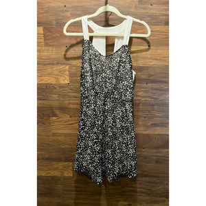 Blouson Dress Black Sheer with Tan Swallows Peephole Back Final Touch Medium